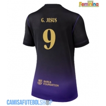 Camisa de time de futebol Barcelona Gabriel Jesus #9 Replicas 2º Equipamento Feminina 2026-27 Manga Curta